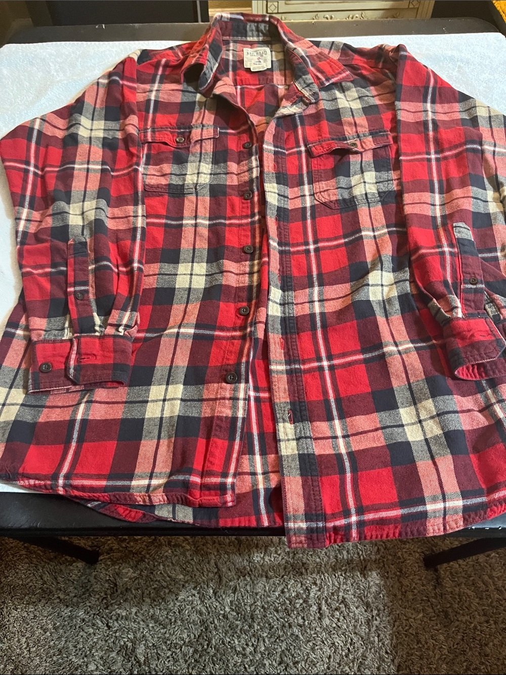 RedHead Men's Red & Navy Plaid Button-Down Shirt